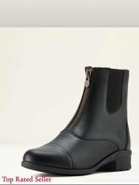 Ariat Women's Scout Zip Black Leather Equestrian Paddock Boots NEW W/ Tags & Box